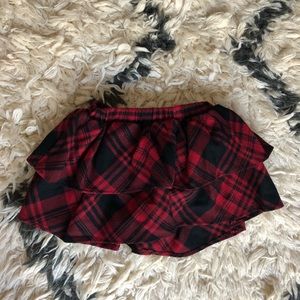 Tiered ruffle plaid toddler skirt